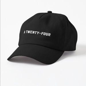 Dad hat, black with white letters, baseball cap with graphic embroidery wording